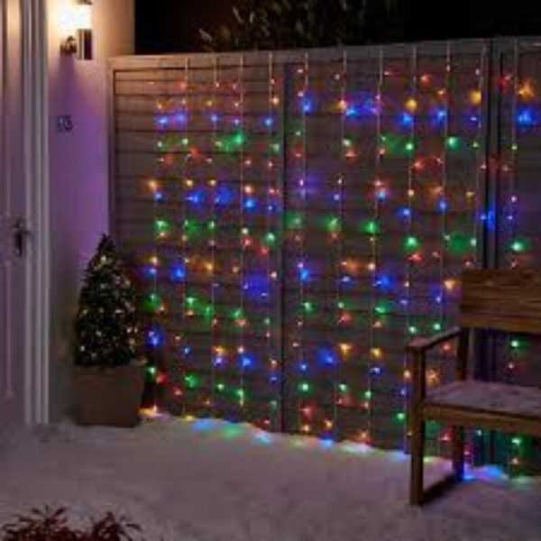 Rideau Guirlande lumineuse  multi-couleurs 3X3M
