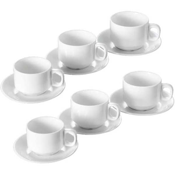 6 Tasses à Café avec  Sous -Tasse blanc