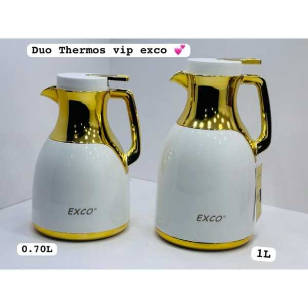 Ensemble 2 thermos Blanc dorés