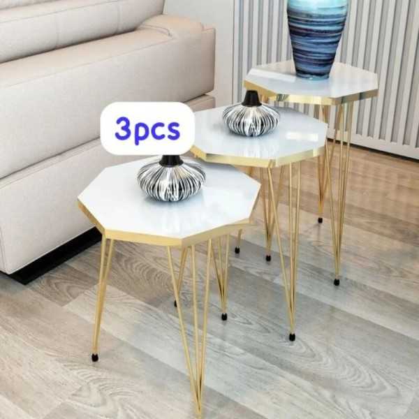 lot de 3 tables d'appoint  rondes gigognes différentes tailles