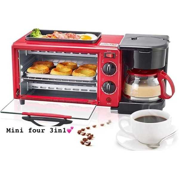Mini Four multifonction 3 en 1 Machine à petit-déjeuner