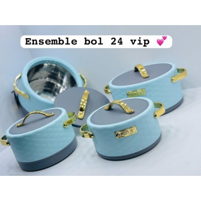 Ensemble de bols de 4 pièces avec conservation thermique intérieur en inox Ensemble de bols de 4 pièces avec conservation thermique intérieur en inox