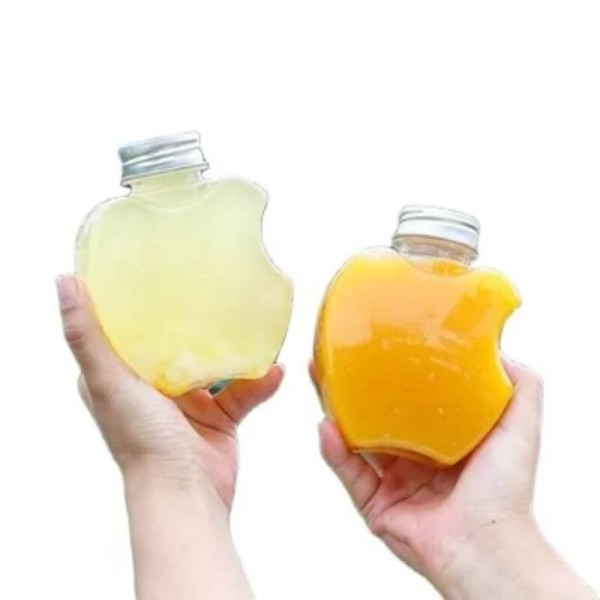 Lot de 12  bouteilles  vide pour de jus en plastique  en Forme de Pomme – 250mL