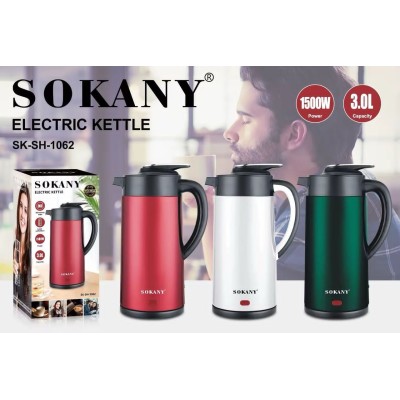 bouilloire électrique en acier inoxydable 3L Sokany