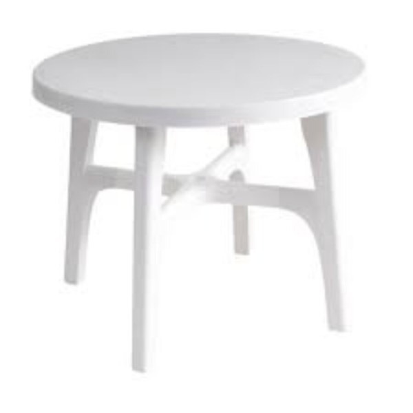 Table à Manger Multi-Usages Ronde 90 cm – Plastique Renforcé, Design Moderne et Robuste