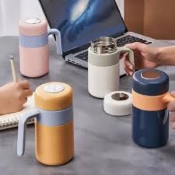 Tasse à Thé Isotherme Double Couche en Acier Inoxydable  avec Poignée 500 ml