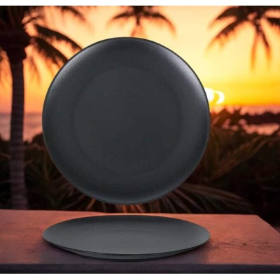 Lot de 6 assiettes plates rondes – 27 cm – Finition noire mate Lot de 6 assiettes plates rondes – 27 cm – Finition noire mate