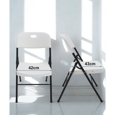 Chaise pliante blanche avec structure noire – robuste et pratique 1 pièce