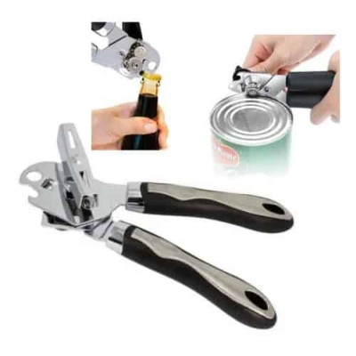 Ouvre-boîte manuel – Métal chromé haute qualité et manche ergonomique