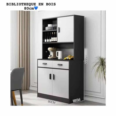 Buffet Haut Moderne – Portes Coulissantes, Tiroirs, Finition Brillante