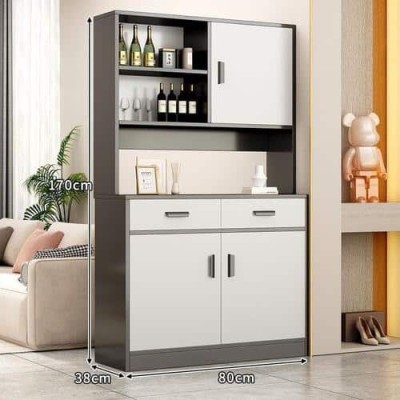 Buffet Haut Moderne – Portes Coulissantes, Tiroirs, Finition Brillante