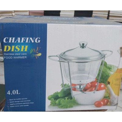 Soupière en Verre avec Réchaud Inox – 4 Litres – Maintien au Chaud Optimal