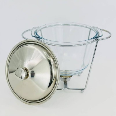 Soupière en Verre avec Réchaud Inox – 4 Litres – Maintien au Chaud Optimal