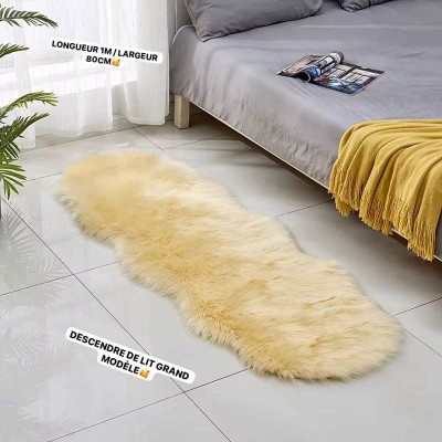 Tapis en Fausse Peau de Mouton – Moelleux et Doux – 100 x 80 cm