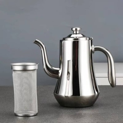 Cafetière / Théière Élégante en Acier Inoxydable 2L avec Filtre Métal – Bec Col de Cygne pour Café & Thé