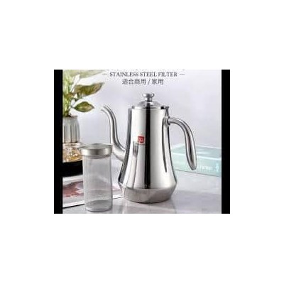 Cafetière / Théière Élégante en Acier Inoxydable 2L avec Filtre Métal – Bec Col de Cygne pour Café & Thé