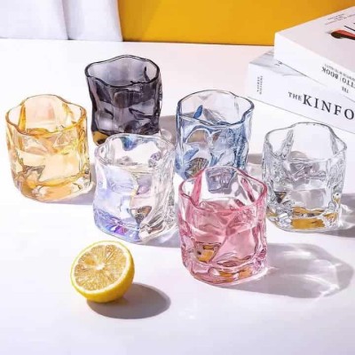 Lot de 6 Verres à Boisson en Cristal – Design Torsadé Élégant  Verres Résistants et Raffinés pour Eau, Jus, Cocktails