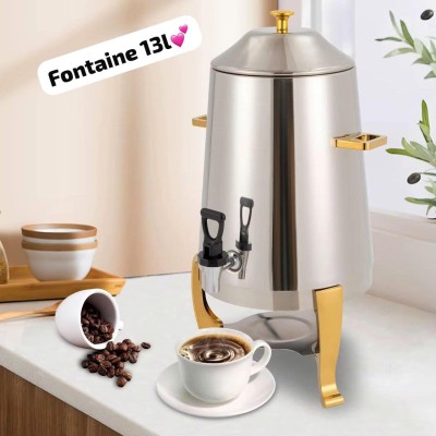 Thermos Distributeur de Boissons Chaudes 13L Inox – Urne à Café avec Robinet Anti-Goutte – Chauffage au Carburant – 65 Tasses