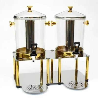 Fontaine Distributeur de Boissons  2 x 8L – Double Récipient pour Jus, Thé Glacé, Eau  – Idéal Buffet, Hôtel, Restauration