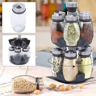 Support Rotatif à Épices avec 12 Pots en Verre – Range-épices Design pour Cuisine Moderne