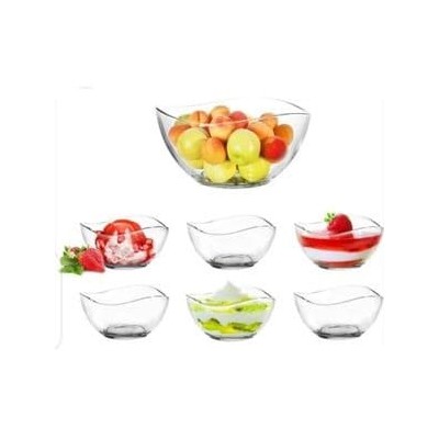 Lot de 7 bols en verre – 6 bols + 1 grand saladier pour cuisine, dessert et service de table