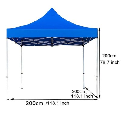 Tente de réception pliable 2x2 m avec sac de transport – mariage, fête, plage, camping