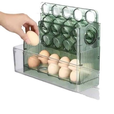 Support à œufs 30 pièces – Boîte de rangement rotative 3 couches transparente pour réfrigérateur et cuisine