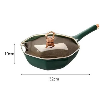 Poêle à Frire Profonde 32 cm – Antiadhésive, Chauffe Rapide, Tous Types de Feux