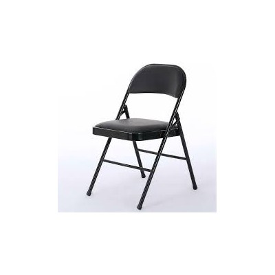 Chaise Pliante Noir Design – Cuir Artificiel, Métal Solide et Rangement Facile