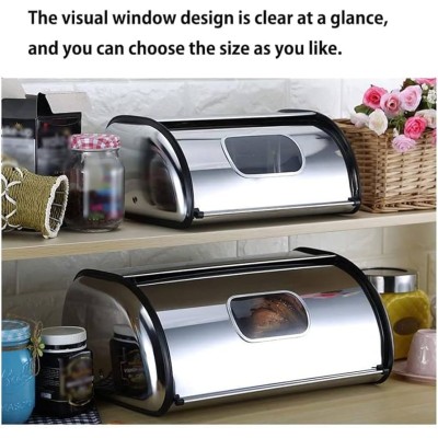 Ensemble de 2 boîtes à pain en acier inoxydable – Grande capacité et design moderne