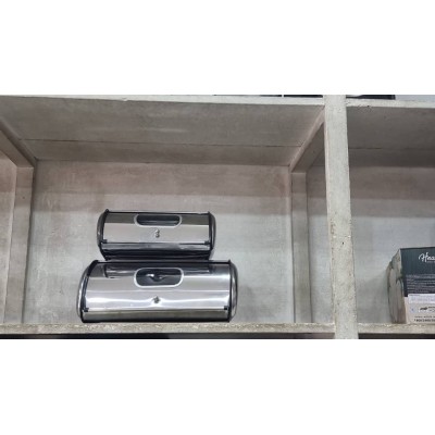 Ensemble de 2 boîtes à pain en acier inoxydable – Grande capacité et design moderne