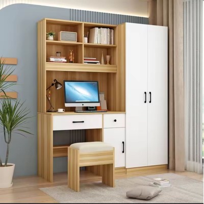 Bureau combiné avec armoire et bibliothèque – Meuble multifonction 3 en 1 en MDF