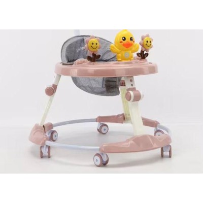 Trotteur Bébé Pliable avec Parasol, Lumière et Musique – Réglable