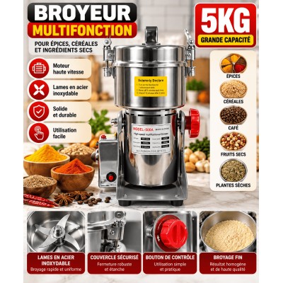 Moulin Électrique Professionnel Broyeur Multifonction 5 kg