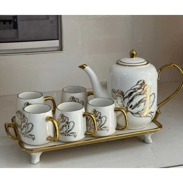 Service à café (8) pcs  - Or très fine porcelaine