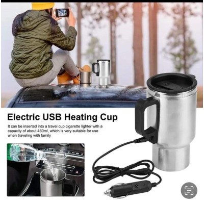 tasse à café de voyage, en acier inoxydable électrique avec câble cigare
