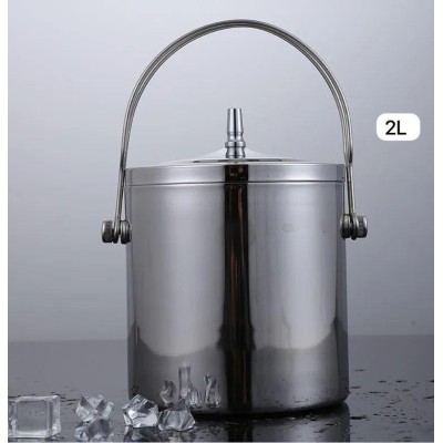 Seaux à glace  2 lires  en acier inoxydable