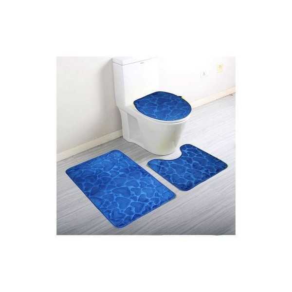 Tapis Salle Bain 3 pièces  Anti-dérapant Absorbant