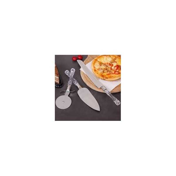Lot de 3 ustensiles de cuisine Pelle, Couteau et Roulette a découpe